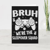 Gamer Sleepover Party For Boys Funny Bruh Slumber Kaart (Voorkant)