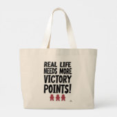 Gamer Slogan Real Life Victory Points Board Grote Tote Bag (Achterkant)