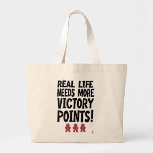 Gamer Slogan Real Life Victory Points Board Grote Tote Bag (Voorkant)