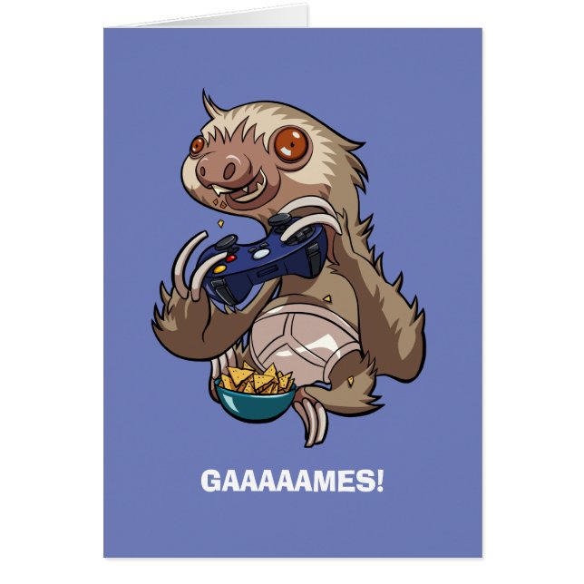 Gamer Sloth Manger des nachos en sous-vêtements (Devant)