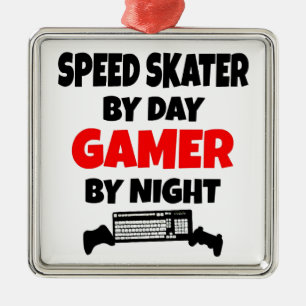 Gamer Speed Skater Metalen Ornament
