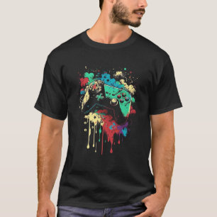 Gamer Splash Gaming Console Retro Game Console Spe T-shirt