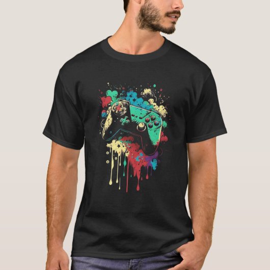Gamer Splash Gaming Console Retro Game Console Spe T-shirt (Voorkant)