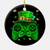 Gamer St Patricks Day Irish Controller Video Game Keramisch Ornament (Achterkant)