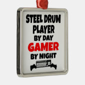 Gamer Steel Drum Player Metalen Ornament (Rechts)