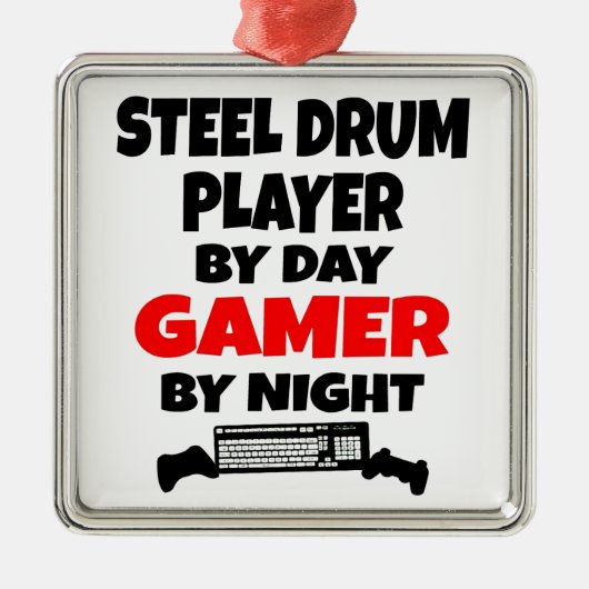 Gamer Steel Drum Player Metalen Ornament (Voorkant)