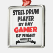 Gamer Steel Drum Player Metalen Ornament (Links)