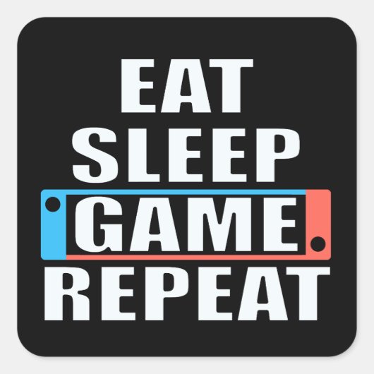 Gamer sticker. Grappige videogames Vierkante Sticker (Voorkant)