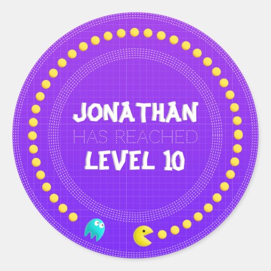 Gamer sticker voor verjaardagsspel op (Voorkant)