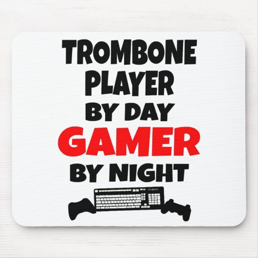 Gamer Trombone Player Muismat (Voorkant)