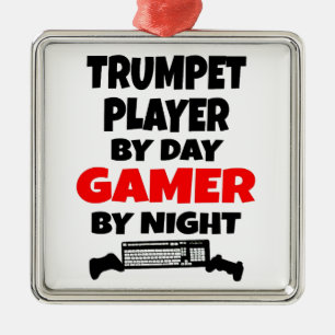 Gamer Trumpet Player Metalen Ornament