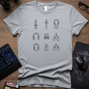 Gamer Uitrusting Iconen T-shirt