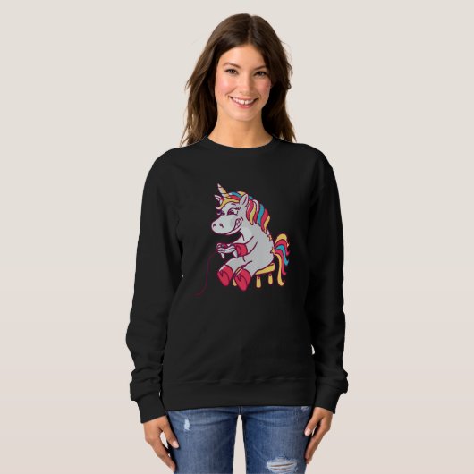 Gamer Unicorn Pullover (Voorkant volledig)