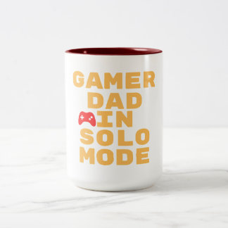 Gamer Vader Solo Mode Gaming Design Tweekleurige Koffiemok