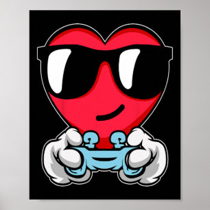 Gamer Valentijnsdag Schattigee Video-game Controll Poster