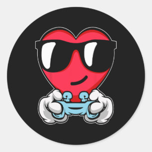 Gamer Valentijnsdag Schattigee Video-game Controll Ronde Sticker