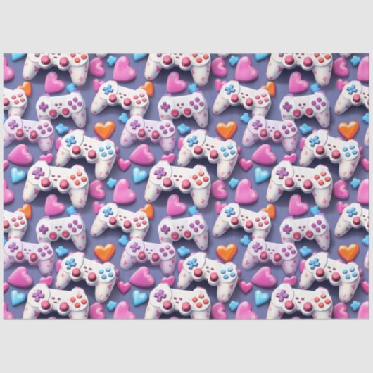 Gamer Valentijnsdag Tissuepapier (Voorkant)