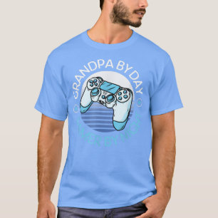 Gamer van opa naar dag, nachtelijke gamingprijsopg t-shirt