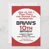 Gamer verjaardag twee zijdige uitnodiging (Achterkant)