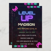 Gamer verjaardagsuitnodiging kaart (Voorkant / Achterkant)