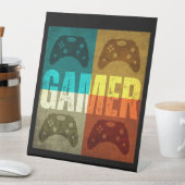 GAMER VIDEO GAME CONTROLLER RECLAMEBORD MET VOETSTUK (Insitu)