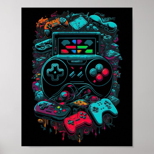 Gamer Videogame Controller 14 Poster (Voorkant)