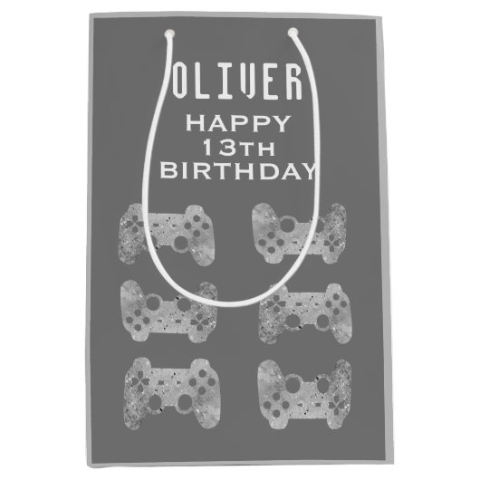 Gamer Videogame Controller Verjaardag Medium Cadeauzakje (Voorkant)