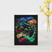 Gamer videogamecontroller 17 kaart (Gele Bloem)