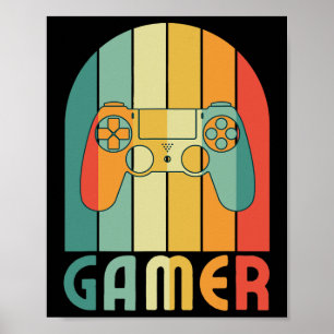 Gamer Videogames Speler Voor Speler Gamer Papa Poster