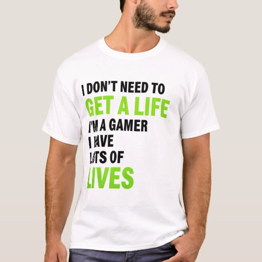 Gamer vit T-shirt (Devant)