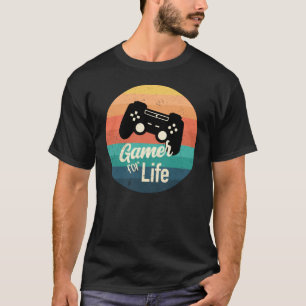 Gamer voor Life Retro Game Controller Sunset T-shirt