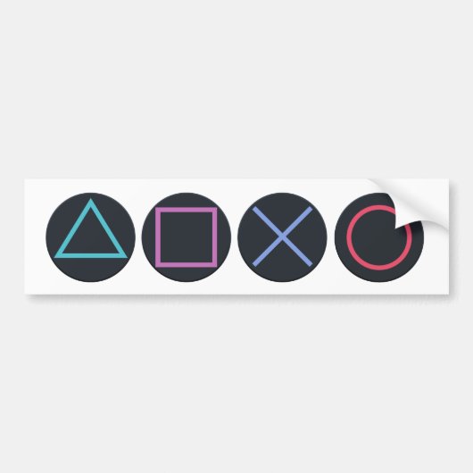 Gamer-vormen Bumpersticker (Voorkant)