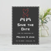 Gamer Wedding Geek Love Romantic Player 1 2 Funny Save The Date (Staand voorkant)
