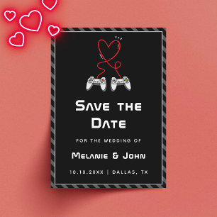Gamer Wedding Geek Love Romantic Player 1 2 Funny Save The Date