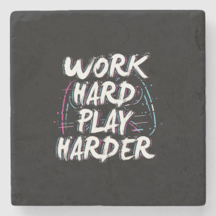 Gamer Word Hard Play Harder Stenen Onderzetter