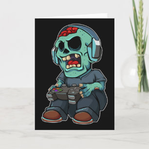 Gamer Zombie Lazy Halloween Costume Funny Gaming V Kaart