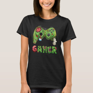 Gamer Zombie Video Game Player Controller Halowee T-shirt