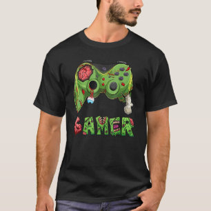 Gamer Zombie Video Game Player Controller Halowee T-shirt