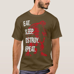 GAMERA 1999 Eat Sleep Destroy Herhalen T-shirt