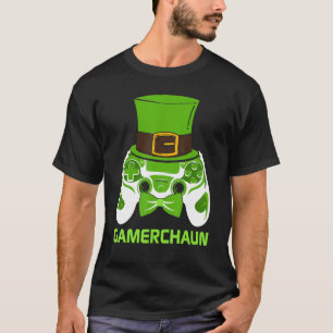 Gamerchaun Irish Gamer Paddys Mannen St Patrick Da T-shirt