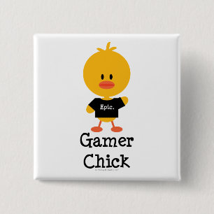 GamerChick Vierkante Button 5,1 Cm