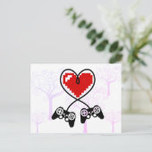 Gamercontrollerhart voor Valentijnse gamebeleving Feestdagenkaart (Staand voorkant)