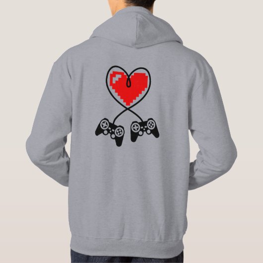 Gamercontrollerhart voor Valentijnse gamebeleving Hoodie (Achterkant)