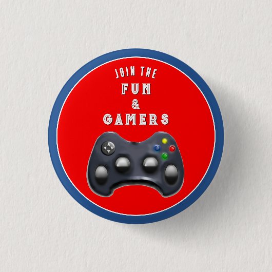 Gamerfeestattributen Ronde Button 3,2 Cm (Voorkant)