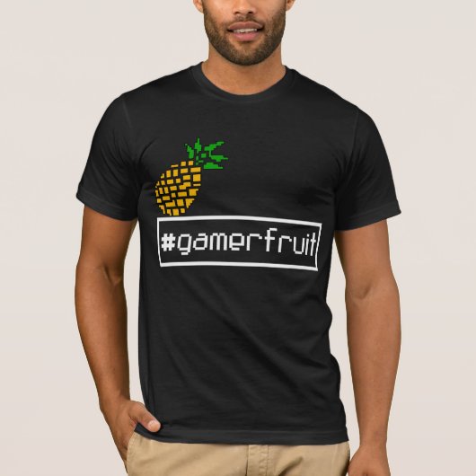 GamerFruit Mens Pixel T-shirt (foncé) (Devant)