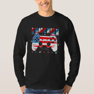 Gamerica 4 juli Video Game American Flag Game T-shirt