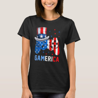 Gamerica 4th Of July Video Game American Flag Uncl T-shirt