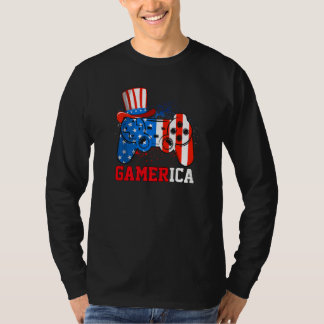 Gamerica Video Game Controller American Flag 4th O T-shirt