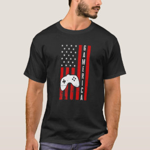 Gamerica vs vlag gamer 4 juli video game jongens t-shirt