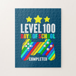 Gamerniveau 100 dagen school voltooid legpuzzel